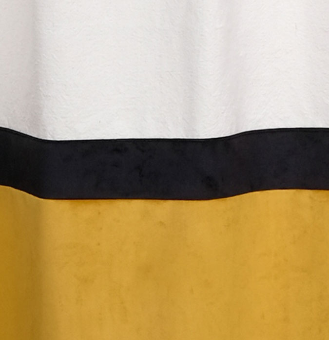 Zoom sur le velours et le coton recyclé, Kéria du Rideau Bolsena moutarde