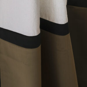 Rideau bolsena vert kaki, coton et velours vert bronze, élégant