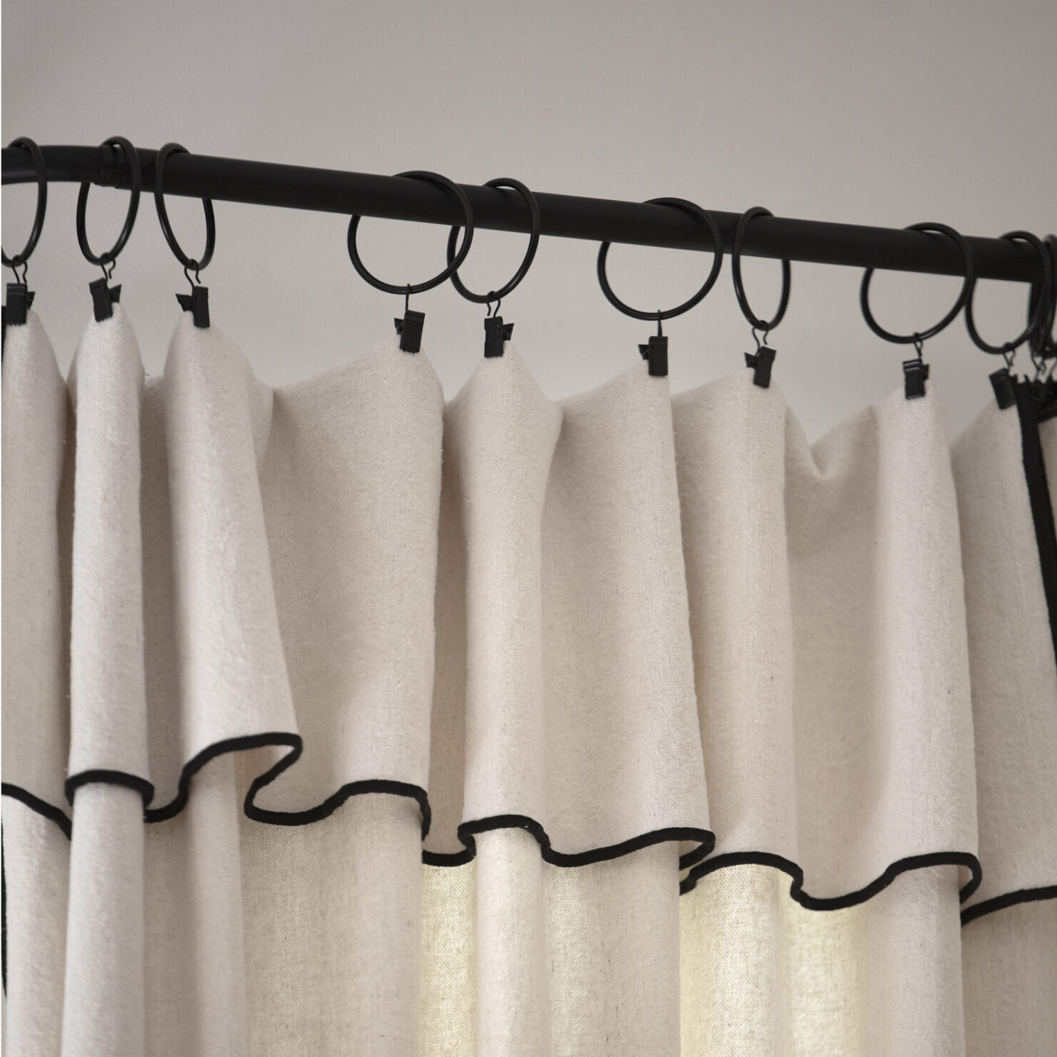 lot de 9 anneaux rideaux en acier noir, diamètre 5cm pour suspendre rideaux