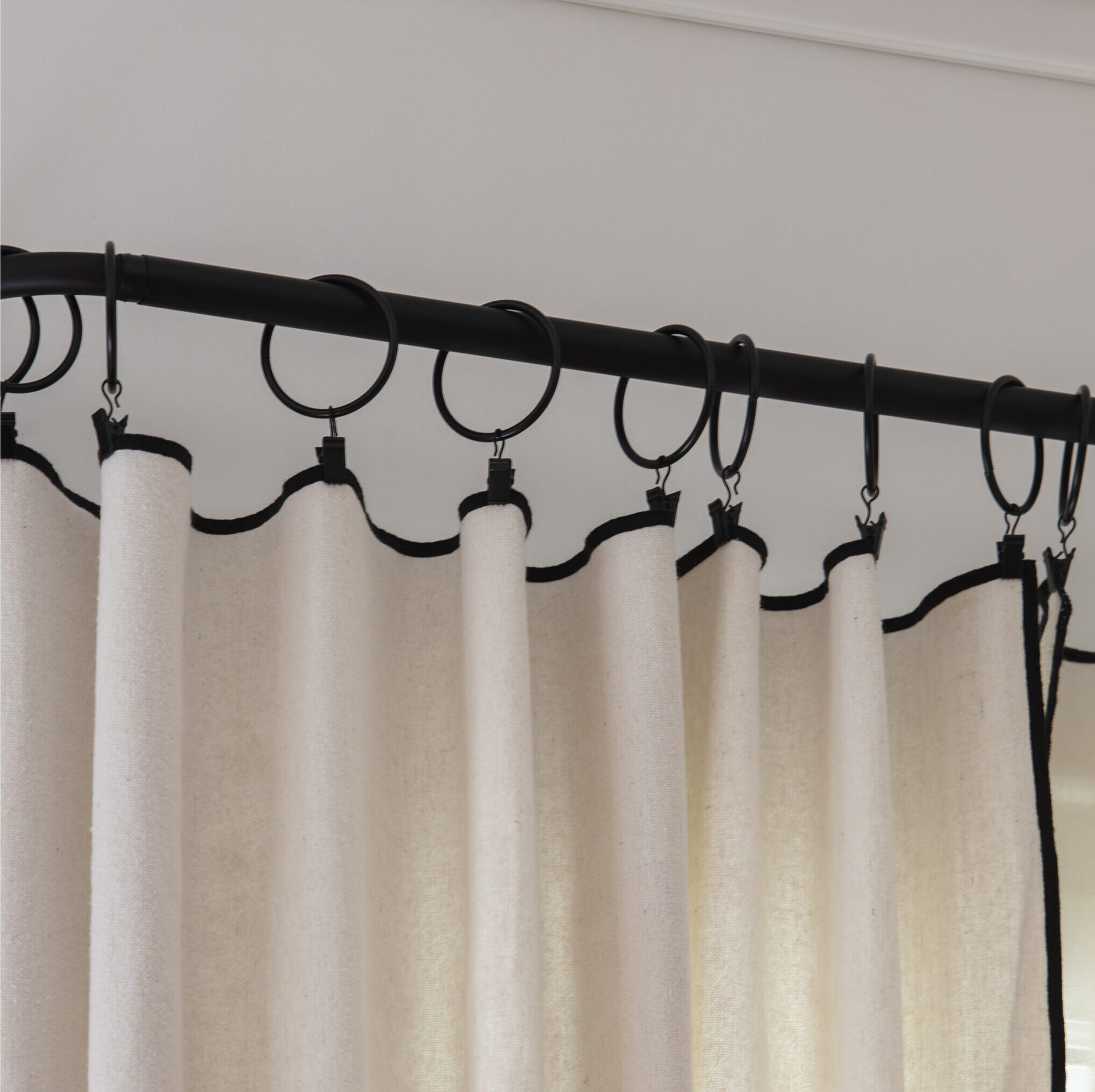 lot de 9 anneaux rideaux en acier noir, diamètre 5cm pour suspendre rideaux