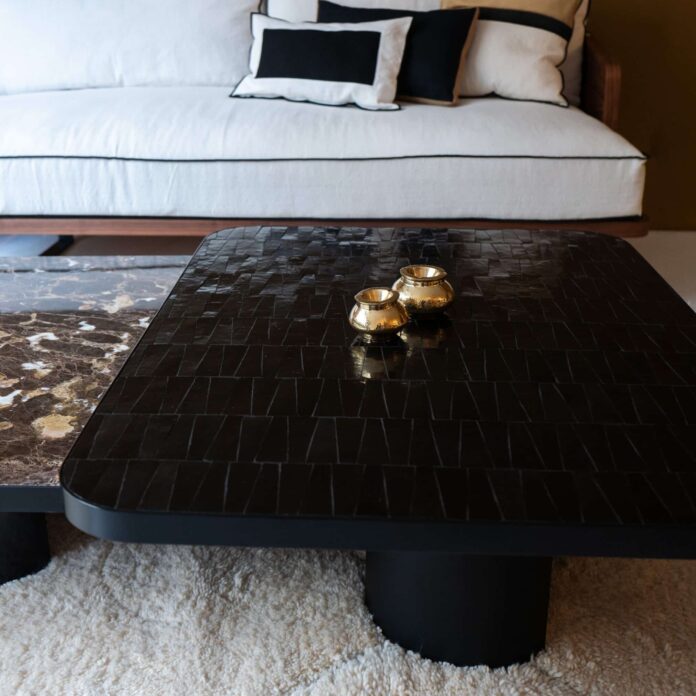 Table basse Riva zellige noir