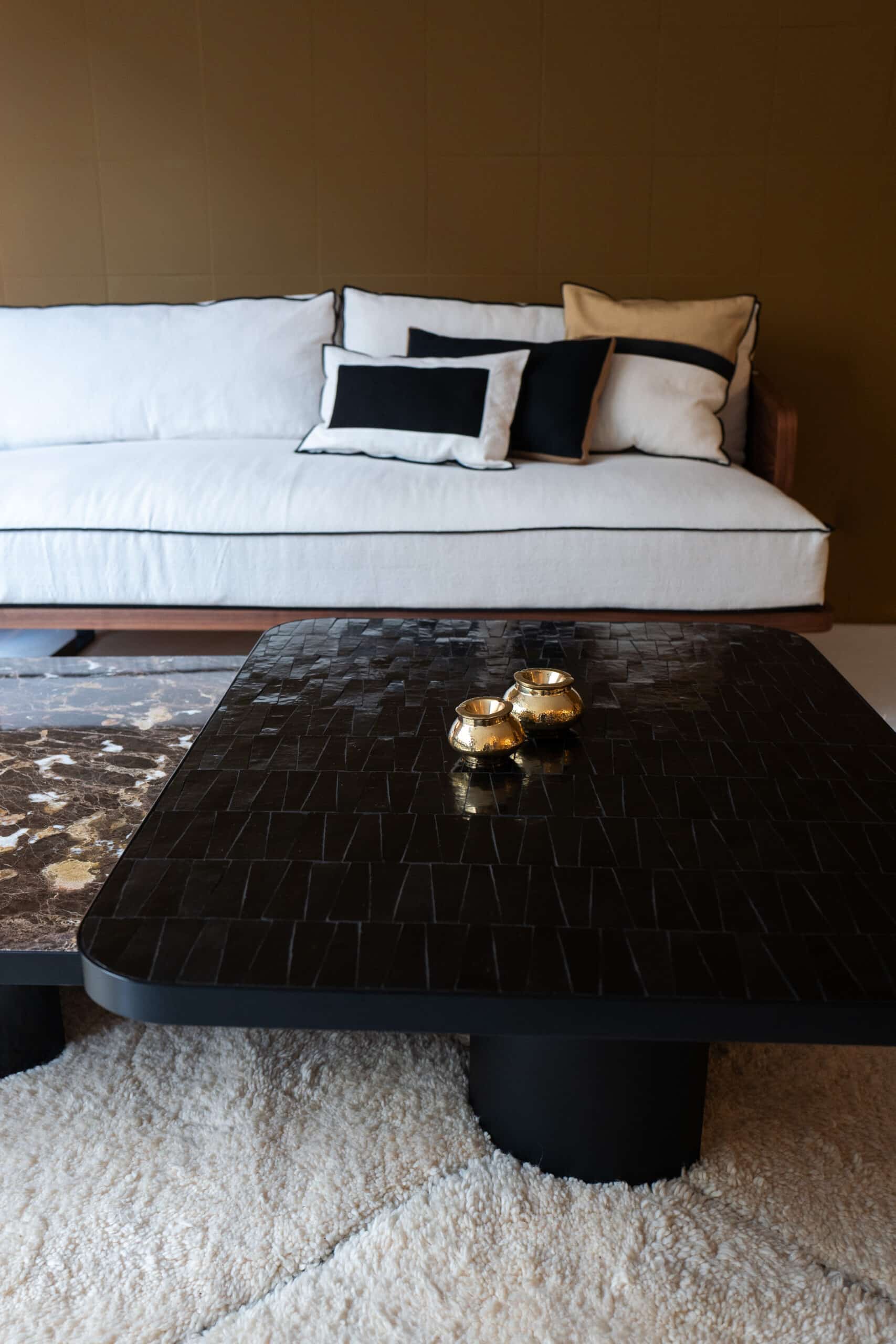 Table basse Riva zellige noir